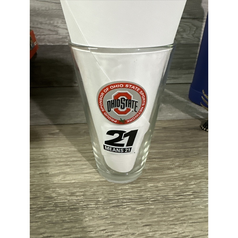 Ohio State Pint Glass Unisex OS Clear Excellent Coors Light Etched Buckeyes Logo